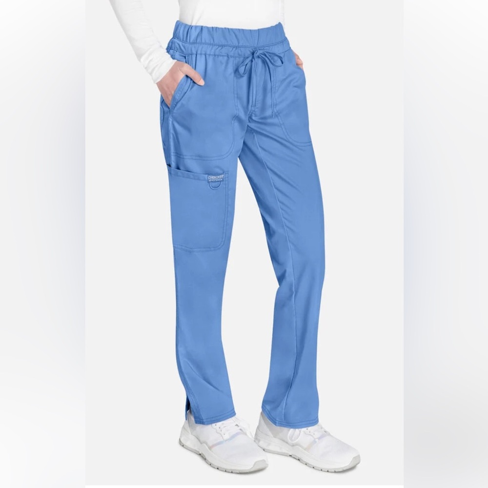 NWT Women's Tapered Leg Drawstring Scrub Pant Seil Blue